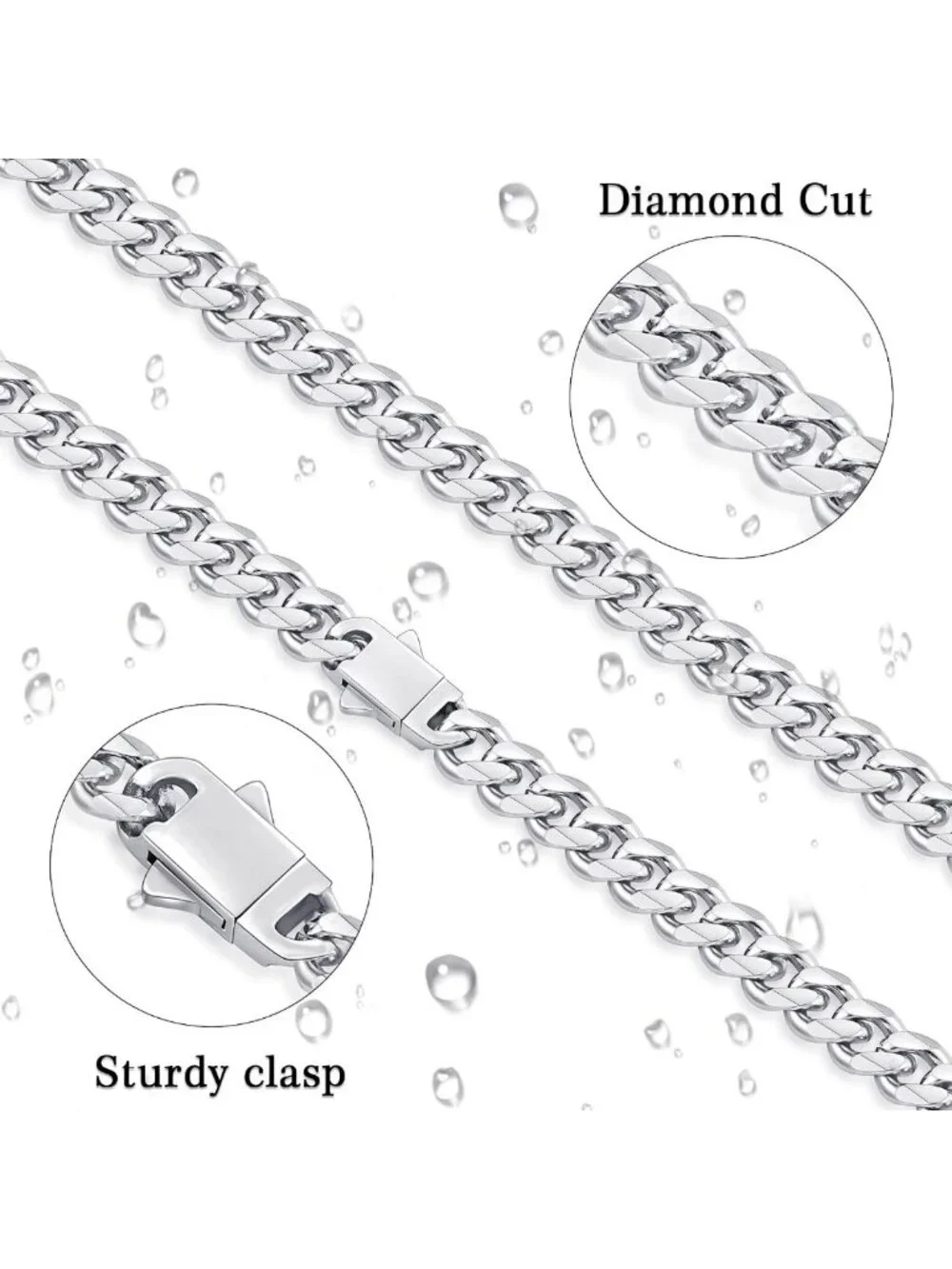 Stylish 3.5mm Cuban Link Chain Necklace for Men & Women, Durable Stainless Steel